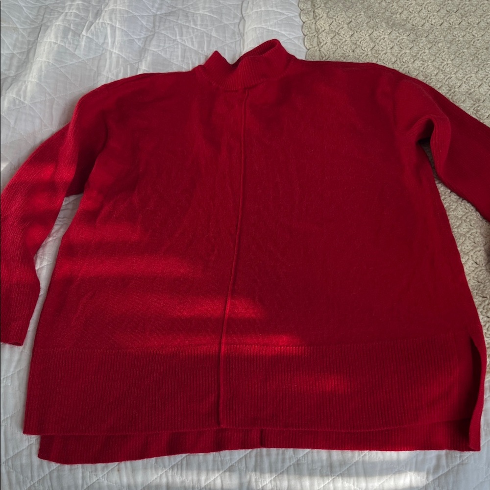 Talbots Red Turtleneck Sweater. Size Large